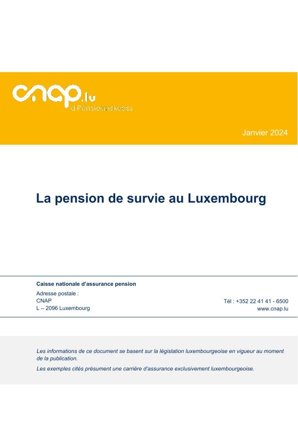 Brochure détaillée sur la pension de survie au Luxembourg