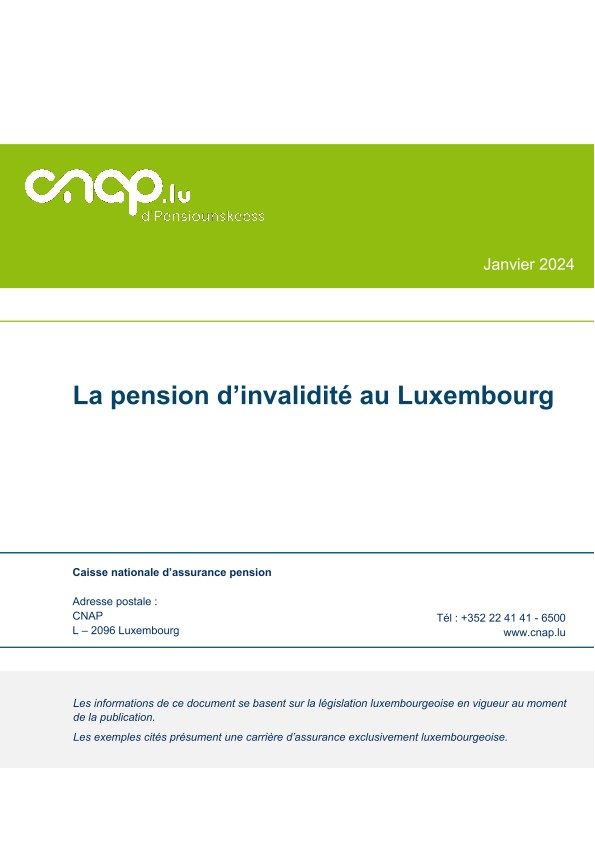 Brochure détaillée sur la pension d'invalidité au Luxembourg